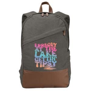 Errbody At The Lake Gettin Tipsy Summer Life Cotton Canvas Backpack