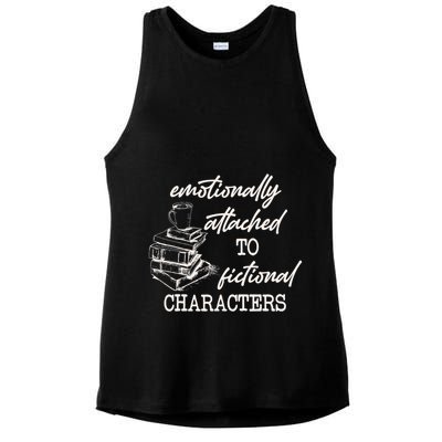 Emotionally Attached To Fictional Characters Funny Ladies PosiCharge Tri-Blend Wicking Tank