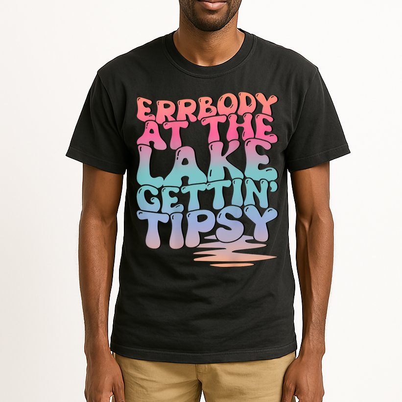 Errbody At The Lake Gettin Tipsy Lake Life Summer Trendy Tall T-Shirt