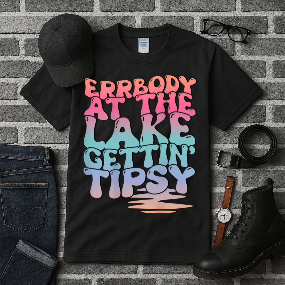 Errbody At The Lake Gettin Tipsy Lake Life Summer Trendy Tall T-Shirt