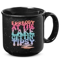 Errbody At The Lake Gettin Tipsy Lake Life Summer Trendy 15oz Campfire Ceramic Mug