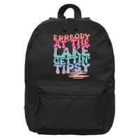 Errbody At The Lake Gettin Tipsy Lake Life Summer Trendy 16 in Basic Backpack