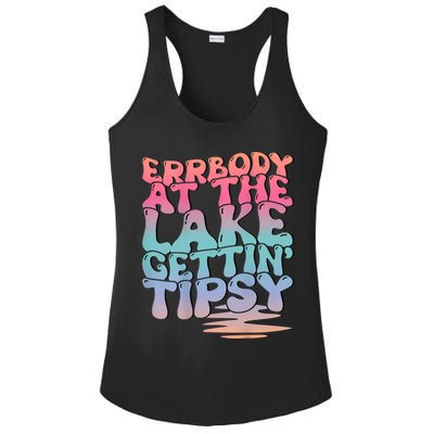 Errbody At The Lake Gettin Tipsy Lake Life Summer Trendy Ladies PosiCharge Competitor Racerback Tank