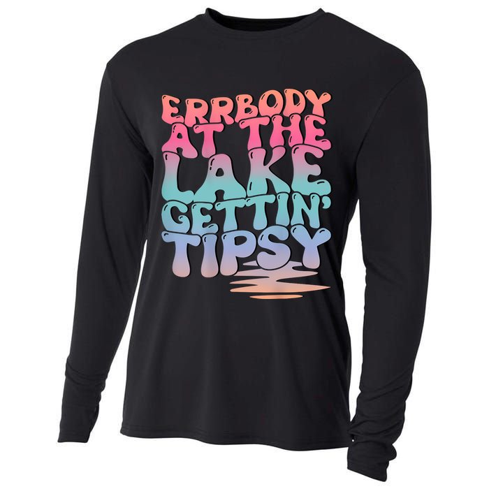 Errbody At The Lake Gettin Tipsy Lake Life Summer Trendy Cooling Performance Long Sleeve Crew