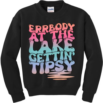 Errbody At The Lake Gettin Tipsy Lake Life Summer Trendy Kids Sweatshirt