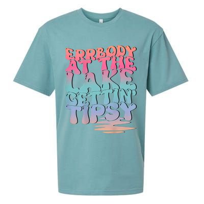 Errbody At The Lake Gettin Tipsy Lake Life Summer Trendy Sueded Cloud Jersey T-Shirt