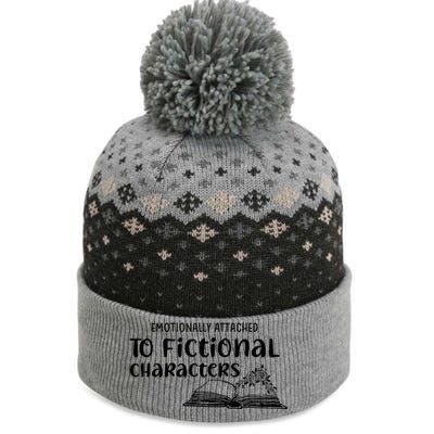 Emotionally Attached To Fictional Characters Book Lover The Baniff Cuffed Pom Beanie