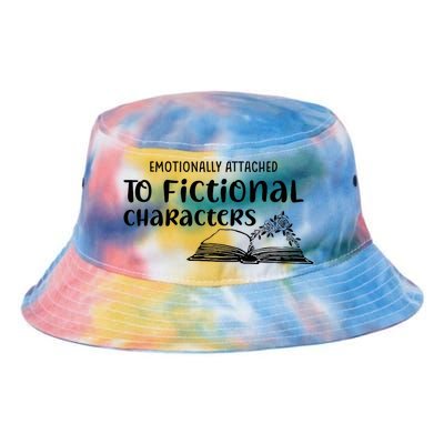 Emotionally Attached To Fictional Characters Book Lover Tie Dye Newport Bucket Hat