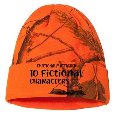 Emotionally Attached To Fictional Characters Book Lover Kati Licensed 12" Camo Beanie