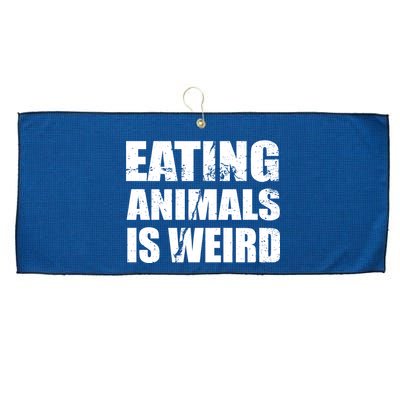 Eating Animals Is Weird Large Microfiber Waffle Golf Towel