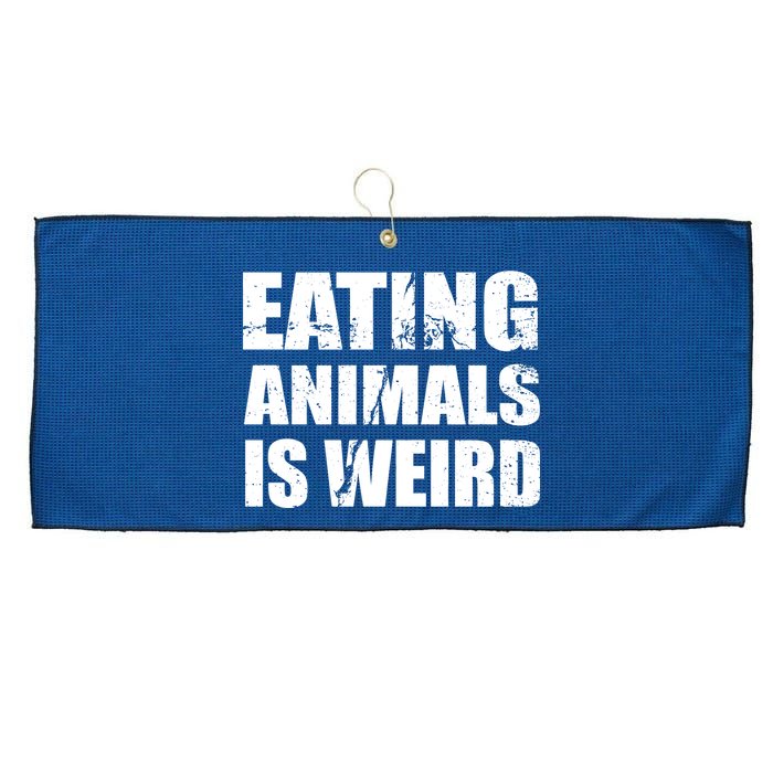 Eating Animals Is Weird Large Microfiber Waffle Golf Towel