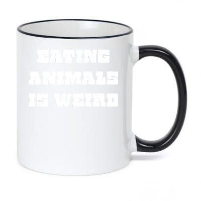 Eating Animals Is Weird Vegan Vegetarian Funny Parody 11oz Black Color Changing Mug