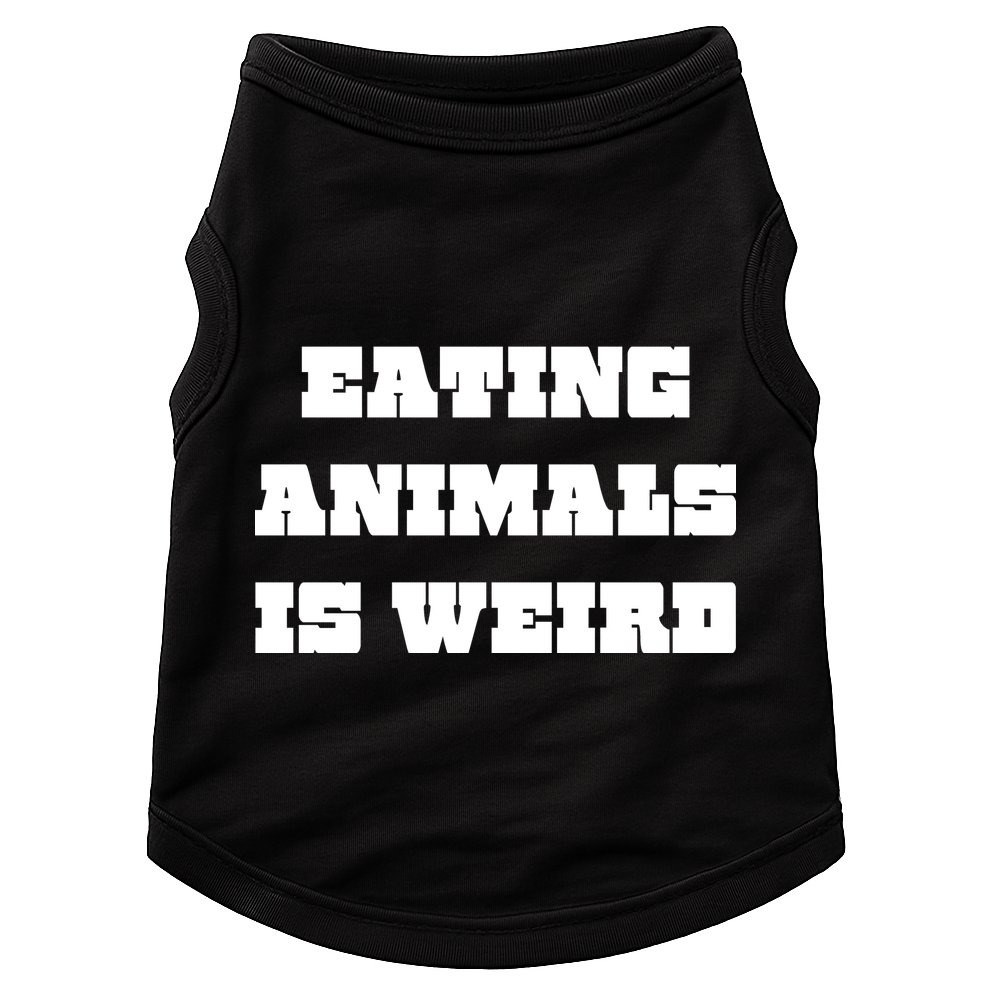 Eating Animals Is Weird Vegan Vegetarian Funny Parody Doggie Tank