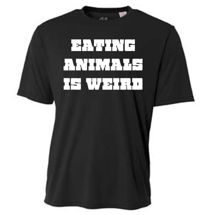 Eating Animals Is Weird Vegan Vegetarian Funny Parody Cooling Performance Crew T-Shirt