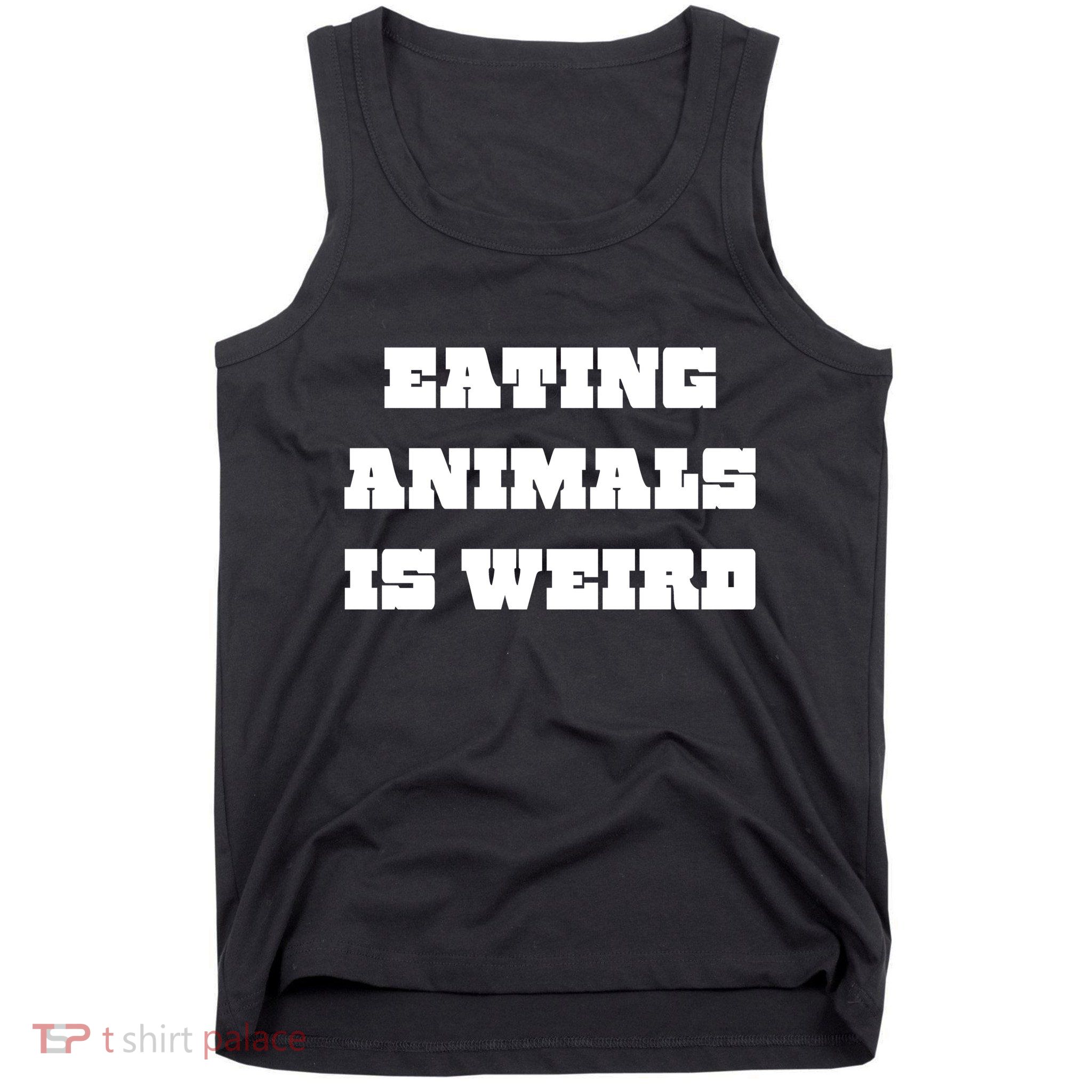 Eating Animals Is Weird Vegan Vegetarian Funny Parody Tank Top