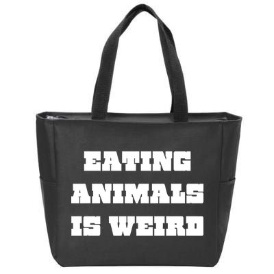 Eating Animals Is Weird Vegan Vegetarian Funny Parody Zip Tote Bag