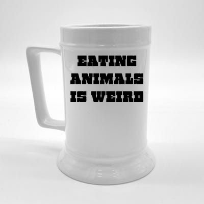 Eating Animals Is Weird Vegan Vegetarian Funny Parody Beer Stein