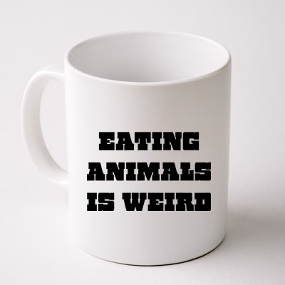 Eating Animals Is Weird Vegan Vegetarian Funny Parody Coffee Mug