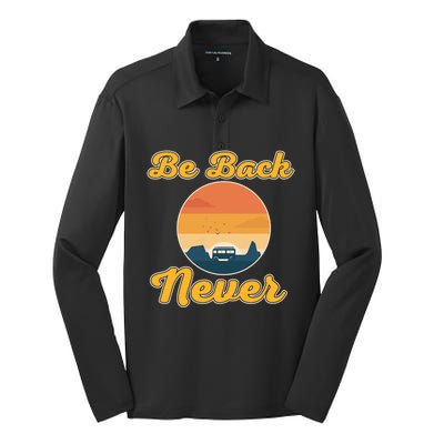 Enjoy A Vacation Sunset Scenic View Nature Family Holiday Meaningful Gift Silk Touch Performance Long Sleeve Polo