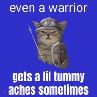 Even A Warrior Gets A Lil Tummy Aches Sometimes Pom Pom 12in Knit Beanie