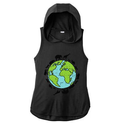 Earth Animals Wildlife Conservation Environ Talist Gift Ladies PosiCharge Tri-Blend Wicking Draft Hoodie Tank