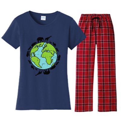 Earth Animals Wildlife Conservation Environ Talist Gift Women's Flannel Pajama Set