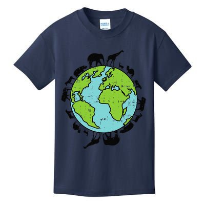 Earth Animals Wildlife Conservation Environ Talist Gift Kids T-Shirt