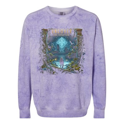 Explore Ancient With Uncover The Forgotten Archaeologist Gift Colorblast Crewneck Sweatshirt