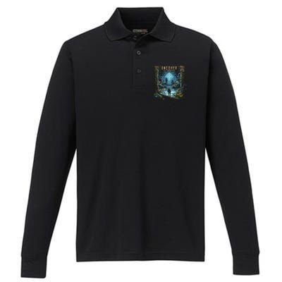 Explore Ancient With Uncover The Forgotten Archaeologist Gift Performance Long Sleeve Polo