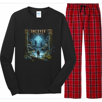 Explore Ancient With Uncover The Forgotten Archaeologist Gift Long Sleeve Pajama Set