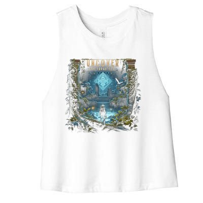 Explore Ancient With Uncover The Forgotten Archaeologist Gift Women's Racerback Cropped Tank