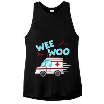 Ems Ambulance Wee Woo Paramedic Emt Gift Boo Boo Bus Ladies PosiCharge Tri-Blend Wicking Tank
