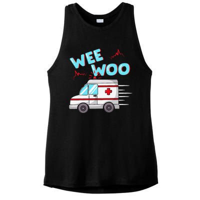 Ems Ambulance Wee Woo Paramedic Emt Gift Boo Boo Bus Ladies PosiCharge Tri-Blend Wicking Tank