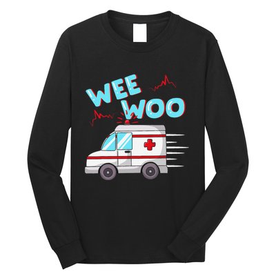 Ems Ambulance Wee Woo Paramedic Emt Gift Boo Boo Bus Long Sleeve Shirt