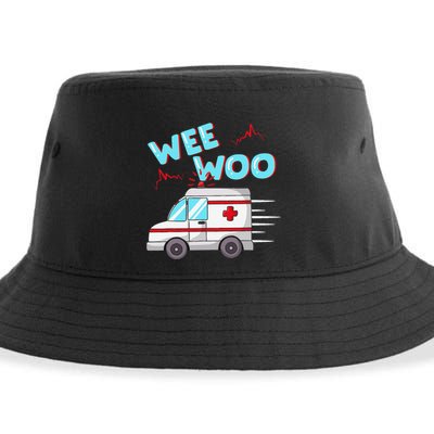Ems Ambulance Wee Woo Paramedic Emt Gift Boo Boo Bus Sustainable Bucket Hat