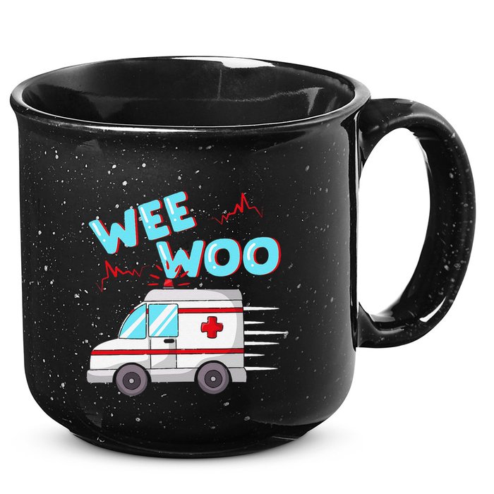 Ems Ambulance Wee Woo Paramedic Emt Gift Boo Boo Bus 15oz Campfire Ceramic Mug