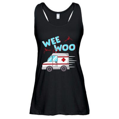 Ems Ambulance Wee Woo Paramedic Emt Gift Boo Boo Bus Ladies Essential Flowy Tank