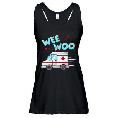 Ems Ambulance Wee Woo Paramedic Emt Gift Boo Boo Bus Ladies Essential Flowy Tank