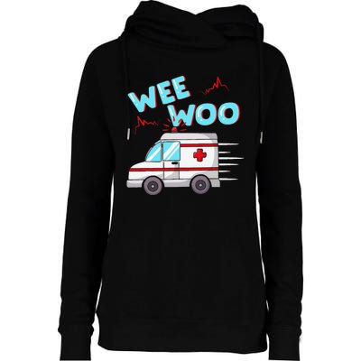 Ems Ambulance Wee Woo Paramedic Emt Gift Boo Boo Bus Womens Funnel Neck Pullover Hood