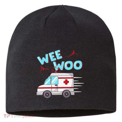 Ems Ambulance Wee Woo Paramedic Emt Gift Boo Boo Bus Sustainable Beanie