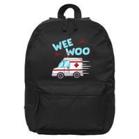 Ems Ambulance Wee Woo Paramedic Emt Gift Boo Boo Bus 16 in Basic Backpack