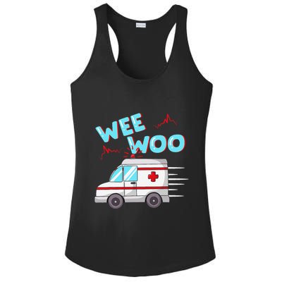 Ems Ambulance Wee Woo Paramedic Emt Gift Boo Boo Bus Ladies PosiCharge Competitor Racerback Tank