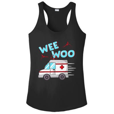 Ems Ambulance Wee Woo Paramedic Emt Gift Boo Boo Bus Ladies PosiCharge Competitor Racerback Tank