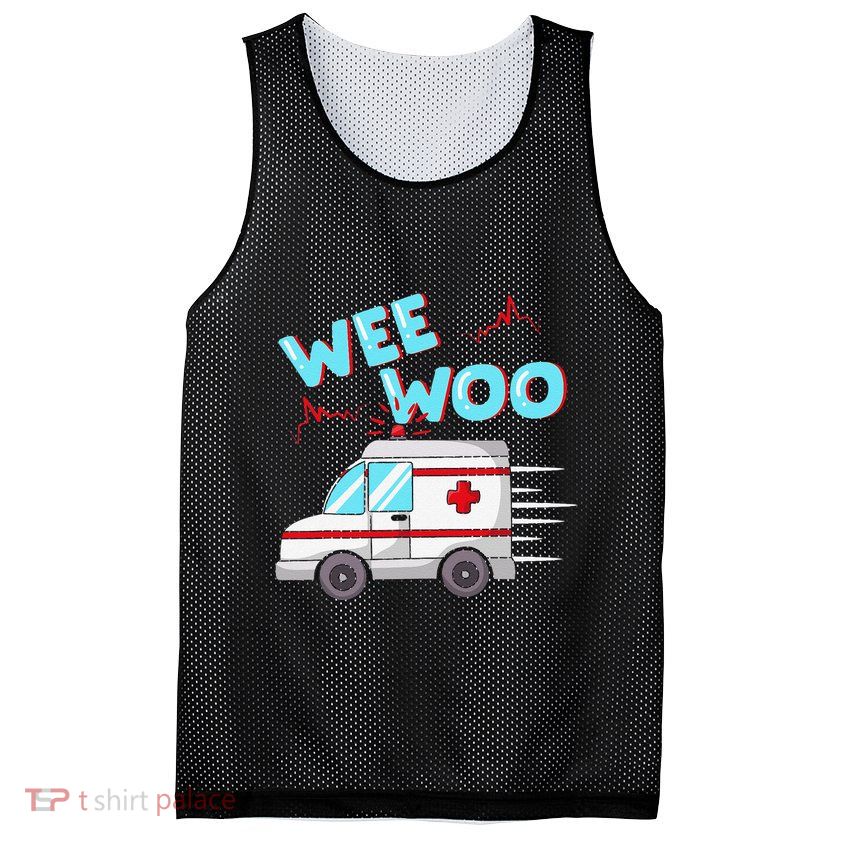 Ems Ambulance Wee Woo Paramedic Emt Gift Boo Boo Bus Mesh Reversible Basketball Jersey Tank