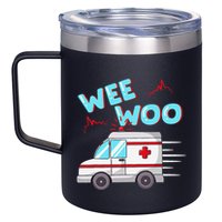 Ems Ambulance Wee Woo Paramedic Emt Gift Boo Boo Bus 12oz Stainless Steel Coffee Mug