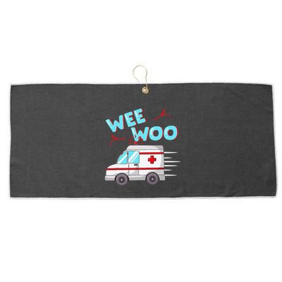 Ems Ambulance Wee Woo Paramedic Emt Gift Boo Boo Bus Large Microfiber Waffle Golf Towel