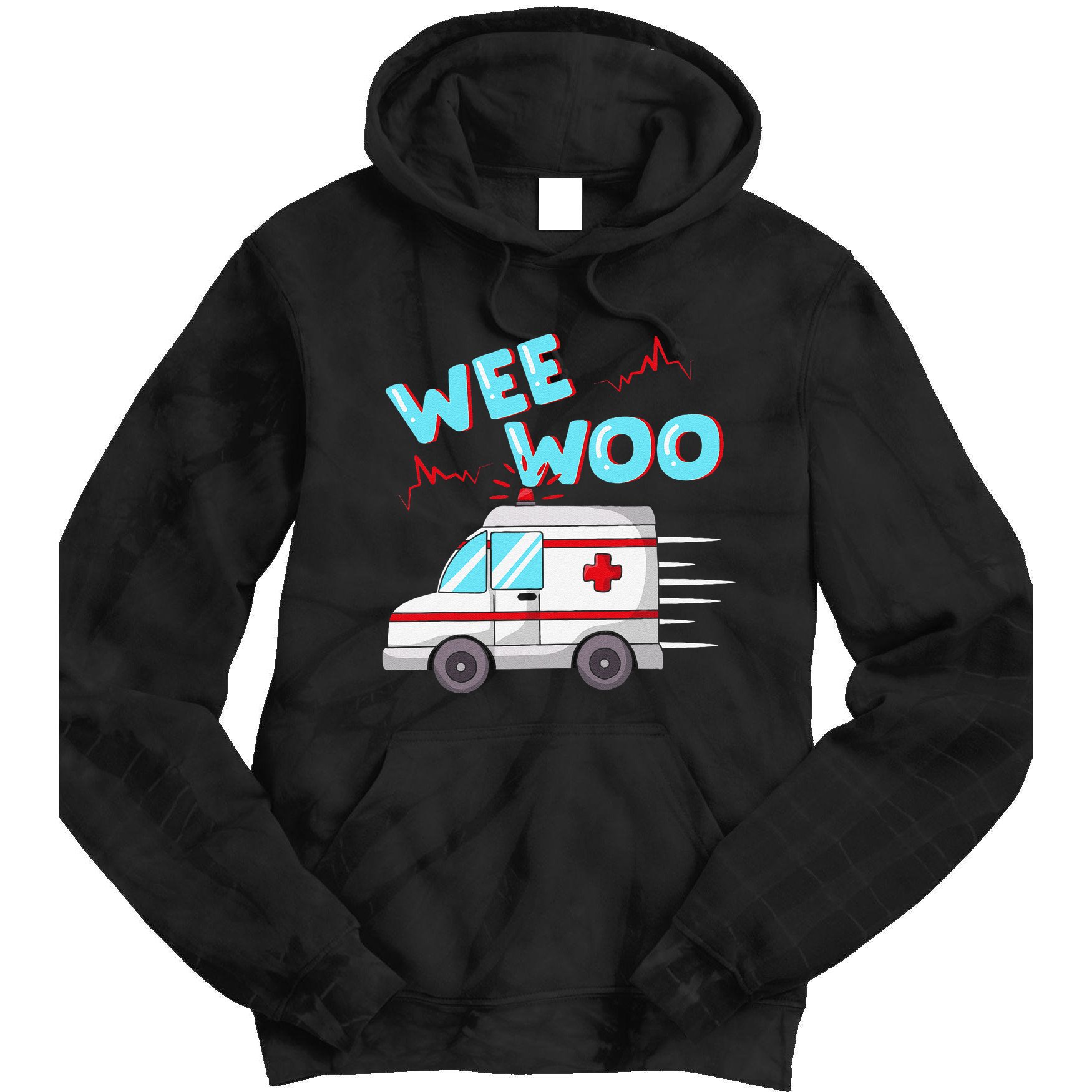 Ems Ambulance Wee Woo Paramedic Emt Gift Boo Boo Bus Tie Dye Hoodie
