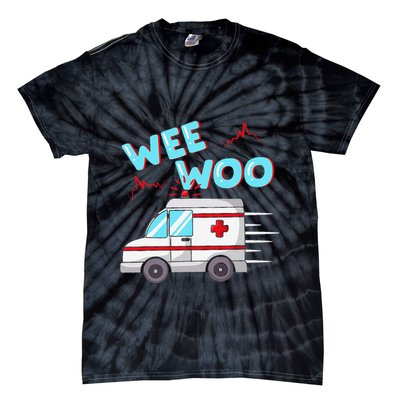 Ems Ambulance Wee Woo Paramedic Emt Gift Boo Boo Bus Tie-Dye T-Shirt