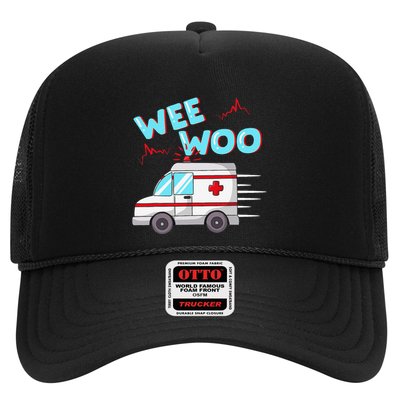 Ems Ambulance Wee Woo Paramedic Emt Gift Boo Boo Bus Trucker Hat