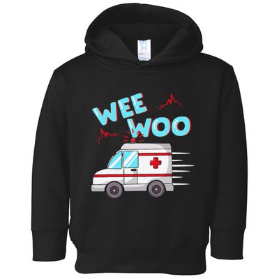 Ems Ambulance Wee Woo Paramedic Emt Gift Boo Boo Bus Toddler Hoodie